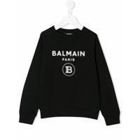 Balmain Kids Moletom com estampa de logo - Preto