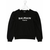 Balmain Kids Moletom com estampa de logo - Preto