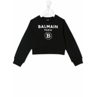 Balmain Kids Moletom com estampa de logo - Preto