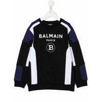 Balmain Kids Moletom com estampa de logo - Preto