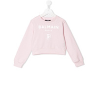 Balmain Kids Moletom com estampa de logo - Rosa