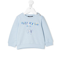 Balmain Kids Moletom com logo reflexivo - Azul