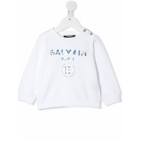 Balmain Kids Moletom com logo reflexivo - Branco