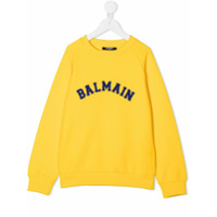 Balmain Kids Moletom com patch de logo - Amarelo