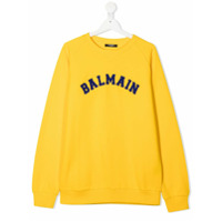 Balmain Kids Moletom com patch de logo - Amarelo