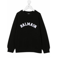 Balmain Kids Moletom com patch de logo - Preto