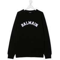 Balmain Kids Moletom com patch de logo - Preto