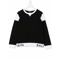 Balmain Kids Moletom de tricô com logo - Preto