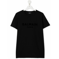 Balmain Kids TEEN tonal logo print T-shirt - Preto