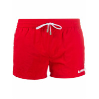 Balmain Short de natação com logo - Vermelho