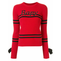 BAPY BY *A BATHING APE® Blusa de tricô canelado com listras - Vermelho