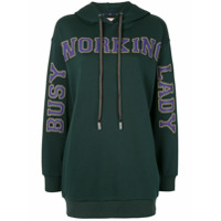 BAPY BY *A BATHING APE® Moletom com capuz e estampa de slogan - Verde