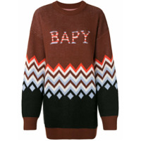 BAPY BY *A BATHING APE® Suéter oversized com estampa chevron - Marrom