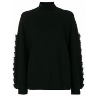 Barrie Suéter oversized de cashmere canelado - Preto