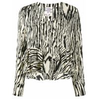 Baum Und Pferdgarten Blusa com estampa de zebra e babados - Neutro