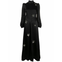 Bella Freud Vestido de cetim com aplicação de estrelas - Preto