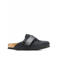 Birkenstock leather strap slippers - Preto