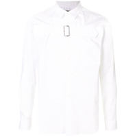 Black Comme Des Garçons Camisa mangas longas com detalhe de fivela - Branco