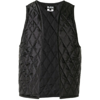 Black Comme Des Garçons Colete matelassê com abertura - Preto