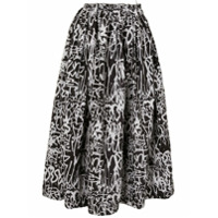 Black Comme Des Garçons Saia cintura alta com estampa abstrata - Preto