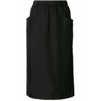 Black Comme Des Garçons Saia midi com bolso lateral - Preto
