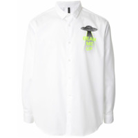 Blackbarrett Camisa de algodão com estampa gráfica - Branco