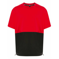 Blackbarrett Camiseta bicolor com cordão de ajuste - Vermelho