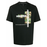 Blackbarrett Camiseta camuflada com estampa de logo - Preto
