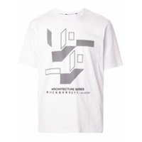 Blackbarrett Camiseta com estampa geométrica e logo - Branco