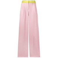 Blanca Vita Calça pantalona com pregas e acabamento contrastante - Rosa