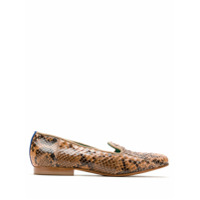 Blue Bird Shoes Loafer em couro Python - Marrom