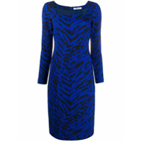 Blumarine Vestido com estampa de zebra - Azul