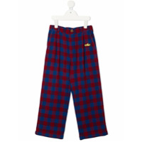 Bobo Choses Calça reta com estampa xadrez - Azul