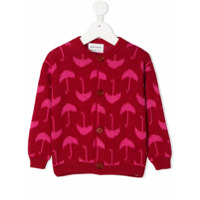 Bobo Choses Cardigan de tricô com padronagem de guarda-chuva - Vermelho