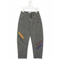 Bobo Choses high-rise diagonal stripe jeans - Cinza