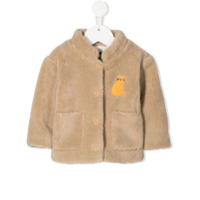 Bobo Choses Jaqueta com pelos e bordado de gato - Neutro