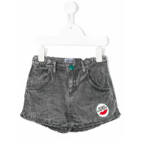 Bobo Choses Short jeans com patch de logo - Cinza