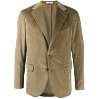 Boglioli Blazer com abotoamento simples e efeito de veludo - Neutro