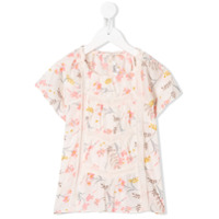 Bonpoint Blusa mangas curtas com estampa floral - Branco