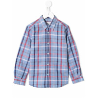 Bonpoint Camisa com abotoamento e estampa xadrez - Azul