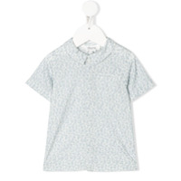 Bonpoint Camisa mangas curtas com estampa de folhagens - Azul