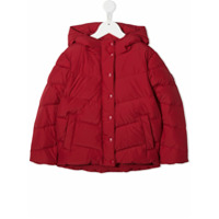 Bonpoint Jaqueta matelassê com capuz - Vermelho