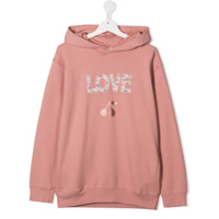 Bonpoint Moletom com capuz e estampa de slogan - Rosa