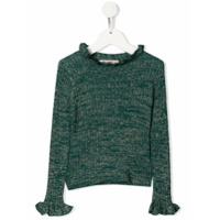 Bonpoint Suéter com detalhe de babados - Verde