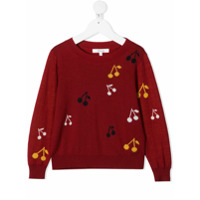 Bonpoint Suéter com estampa de cereja - Vermelho