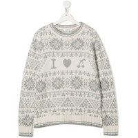 Bonpoint Suéter com padronagem e aplicação - Neutro