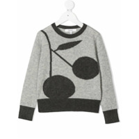 Bonpoint Suéter de cashmere com logo de cereja - Cinza