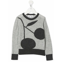 Bonpoint Suéter de tricô com padronagem de cereja - Cinza