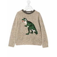 Bonpoint Suéter de tricô com padronagem Dinosaur - Neutro