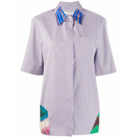 Boon The Shop Camisa listrada com patchwork - Branco